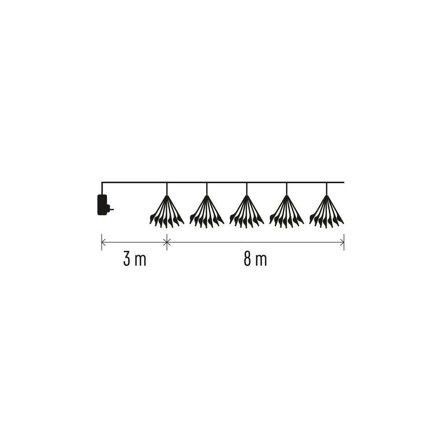 LED Kalėdinė girlianda 450xLED/11m šaltai balta