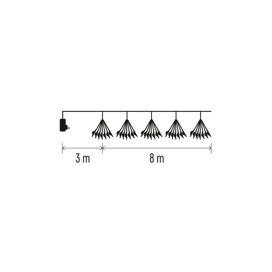 LED Kalėdinė girlianda 450xLED/11m šiltai balta