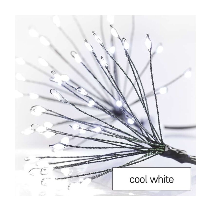 LED Kalėdinė girlianda 450xLED 8+3 m šaltai balta