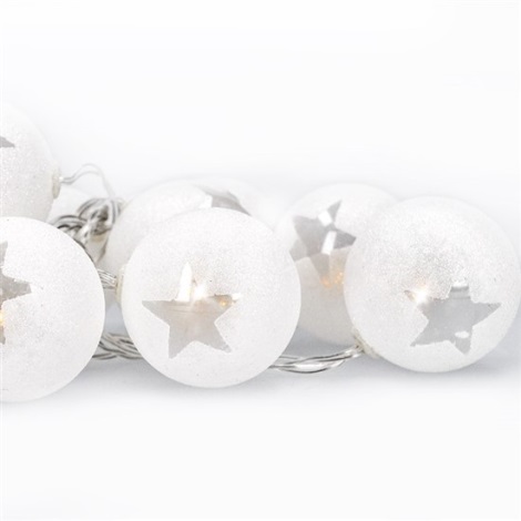 LED Kalėdinė girlianda kamuoliai 10xLED 1m šiltai balta