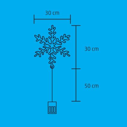 LED Kalėdinė lango dekoracija 16xLED/3xAA šiltai balta