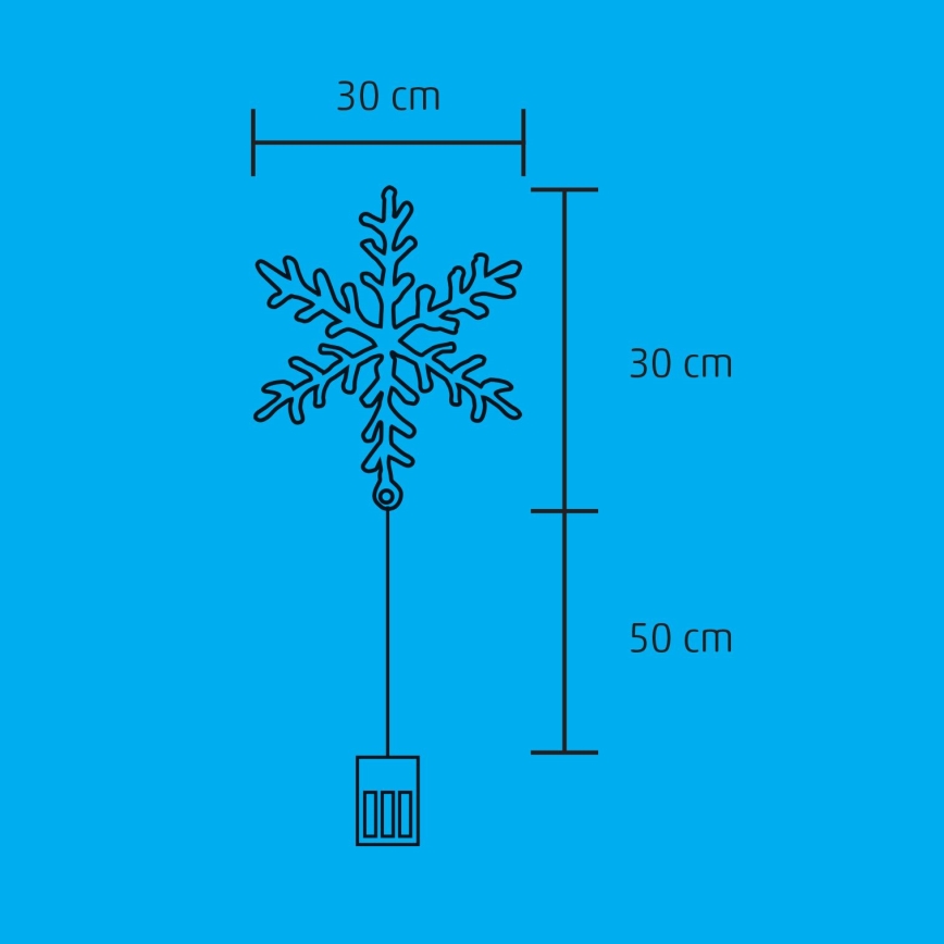 LED Kalėdinė lango dekoracija 16xLED/3xAA šiltai balta