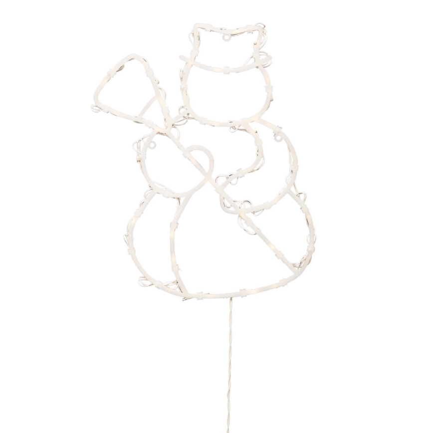 LED kalėdinė lango dekoracija 35xLED/3xAA IP44 sniego senis šilta balta