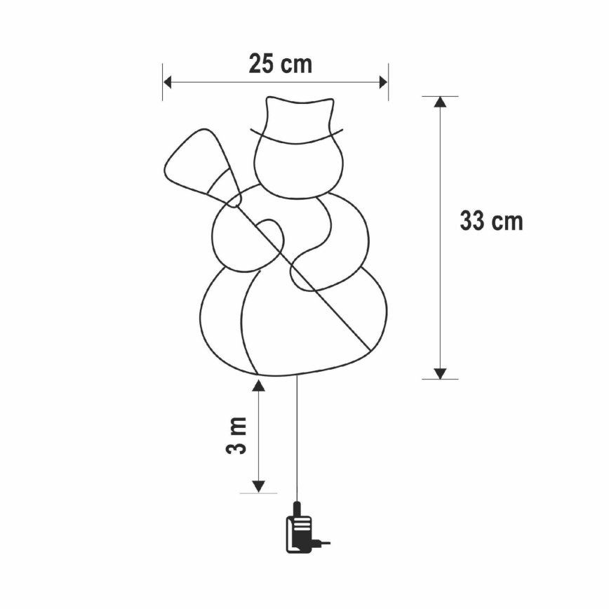 LED kalėdinė lango dekoracija 35xLED/3xAA IP44 sniego senis šilta balta