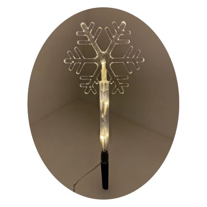 LED Kalėdinė lauko dekoracija 3xLED/2xAA IP44 šiltai baltos spalvos snaigė