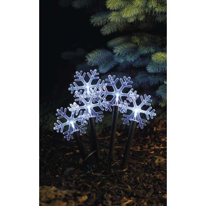 LED Kalėdinė lauko dekoracija 5xLED/3xAA IP44 snaigės