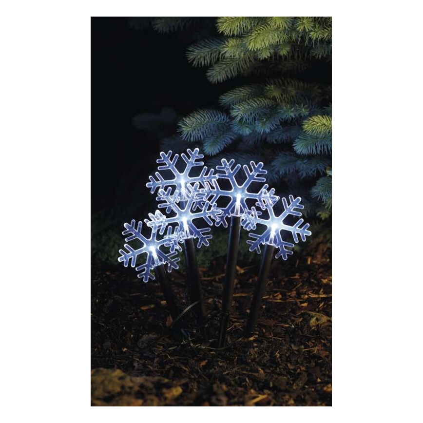 LED Kalėdinė lauko dekoracija 5xLED/3xAA IP44 snaigės