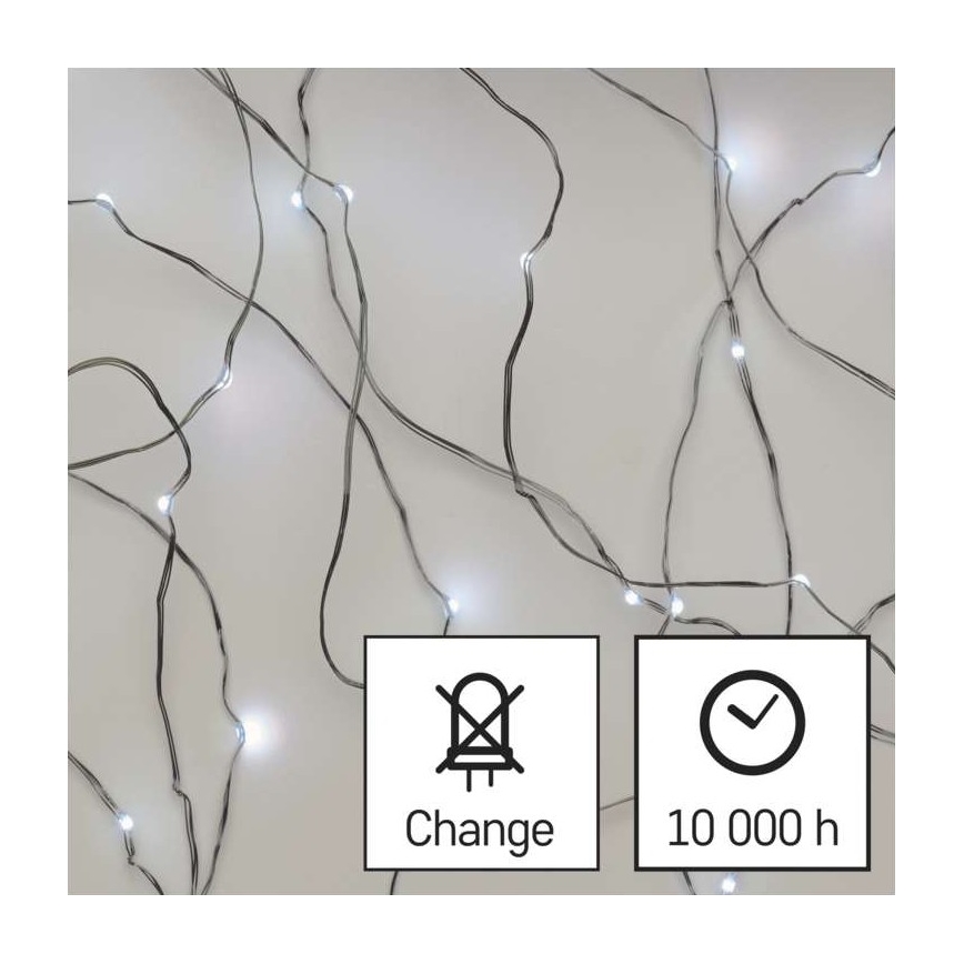 LED Kalėdinė lauko girlianda 100xLED/15m IP44 šaltai balta