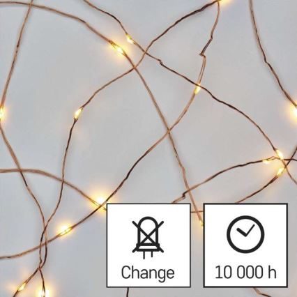 LED Kalėdinė lauko girlianda 100xLED/15m IP44 šiltai balta