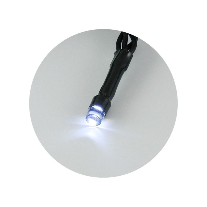 LED Kalėdinė lauko girlianda 100xLED/2 funkcijos/3xAA 10,8m IP44 šaltai balta
