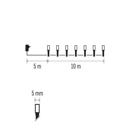 LED Kalėdinė lauko girlianda 100xLED/8 režimai15m IP44 šaltai balta/daugiaspalvė