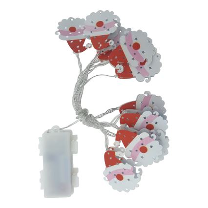 LED Kalėdinė lauko girlianda 10xLED/2xAA 1,65 m IP44 šilta balta santa