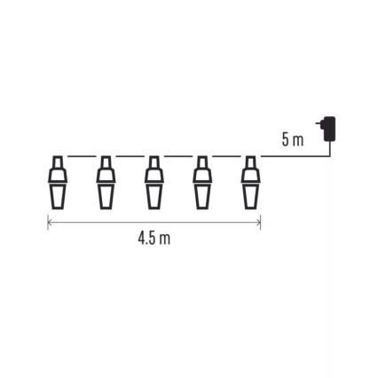 LED kalėdinė lauko girlianda 10xLED/9,5 m IP44 šalta balta