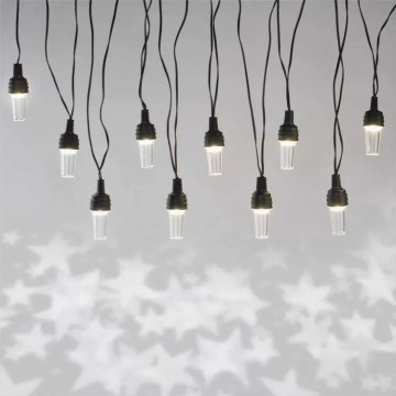 LED Kalėdinė lauko girlianda 10xLED/9,5 m IP44 šaltai balta