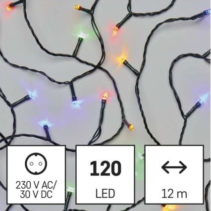 LED Kalėdinė lauko girlianda 120xLED/17m IP44 daugiaspalvė