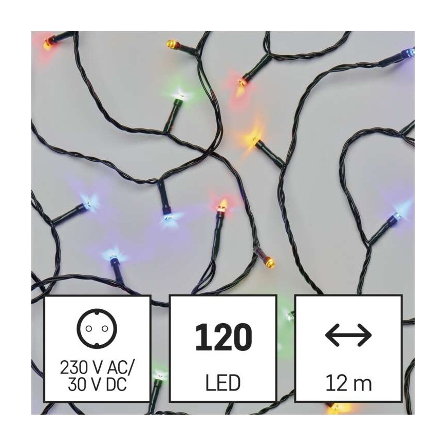 LED Kalėdinė lauko girlianda 120xLED/17m IP44 daugiaspalvė