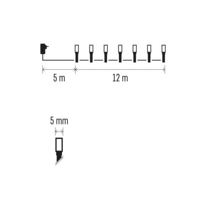 LED Kalėdinė lauko girlianda 120xLED/17m IP44 šaltai balta