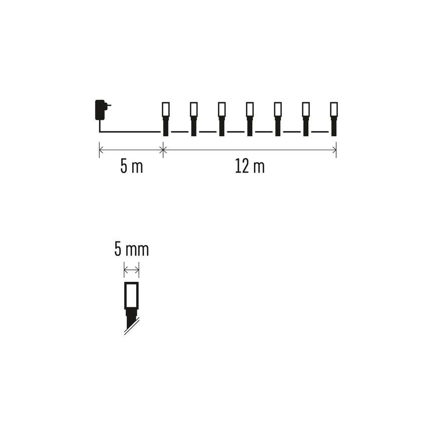 LED Kalėdinė lauko girlianda 120xLED/8 režimai 17m IP44 šiltai balta