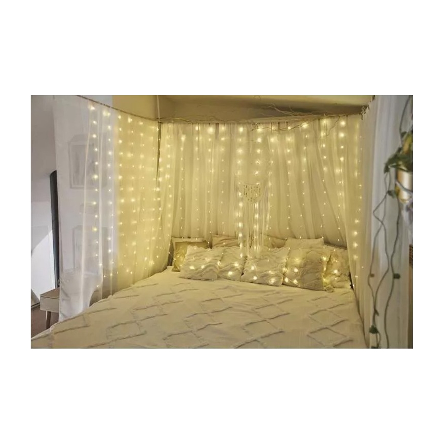LED Kalėdinė lauko girlianda 180xLED/8 funkcijos 6,7 m IP44 šiltai balta