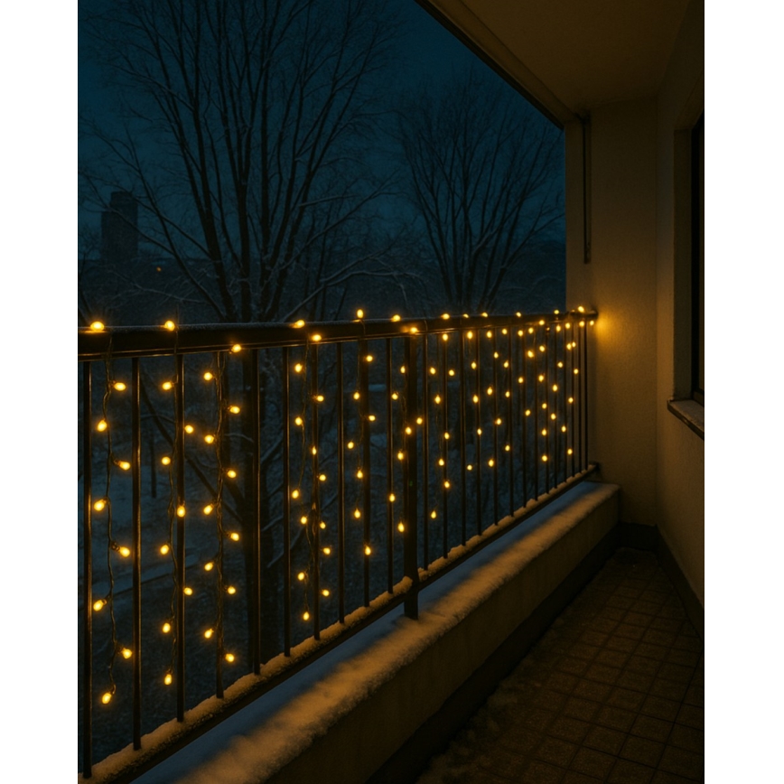 LED Kalėdinė lauko girlianda 200xLED/230V 7,6 m IP44 juoda