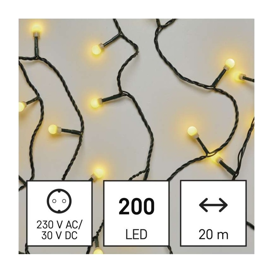LED Kalėdinė lauko girlianda 200xLED/25m IP44 šiltai balta
