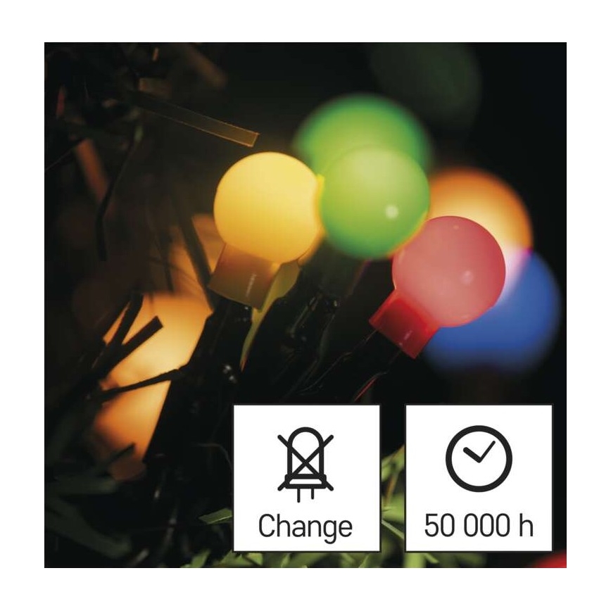 LED Kalėdinė lauko girlianda 200xLED/8 režimai 25m IP44 daugiaspalvė