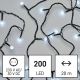LED Kalėdinė lauko girlianda 200xLED/8 režimai 25m IP44 šaltai balta
