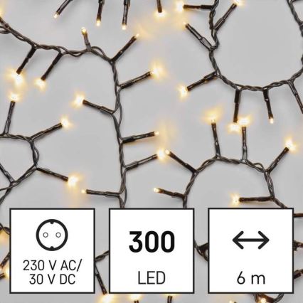 LED Kalėdinė lauko girlianda 300xLED/11m IP44 šiltai balta