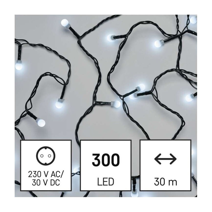 LED Kalėdinė lauko girlianda 300xLED/35m IP44 šaltai balta