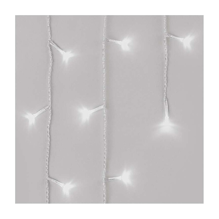 LED Kalėdinė lauko girlianda 300xLED/8 režimai 10m IP44 šaltai balta + valdymo pultas