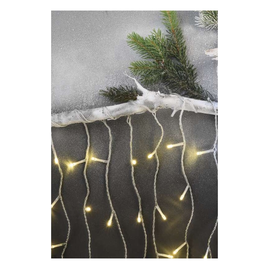 LED Kalėdinė lauko girlianda 300xLED/8 režimai 10m IP44 šiltai balta + valdymo pultas