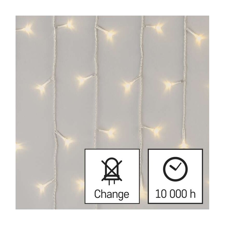 LED Kalėdinė lauko girlianda 300xLED/8 režimai 10m IP44 šiltai balta + valdymo pultas