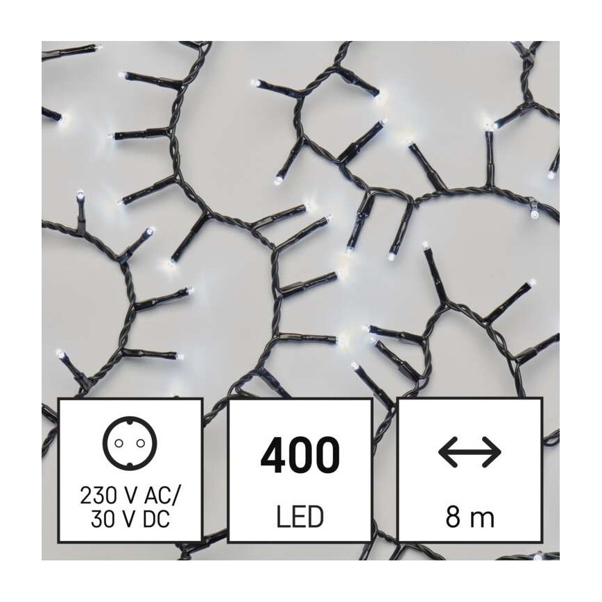 LED Kalėdinė lauko girlianda 400xLED/13m IP44 šaltai balta