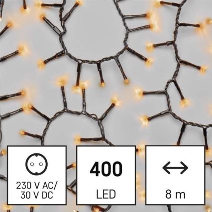 LED Kalėdinė lauko girlianda 400xLED/13m IP44 vintažinė