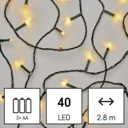 LED Kalėdinė lauko girlianda 40xLED/3,3m IP44 šiltai balta