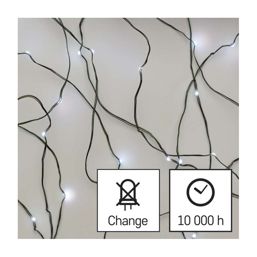 LED Kalėdinė lauko girlianda 40xLED/9m IP44 šaltai balta