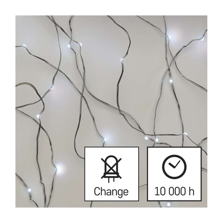 LED Kalėdinė lauko girlianda 40xLED/9m IP44 šaltai balta