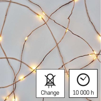 LED Kalėdinė lauko girlianda 40xLED/9m IP44 šiltai balta