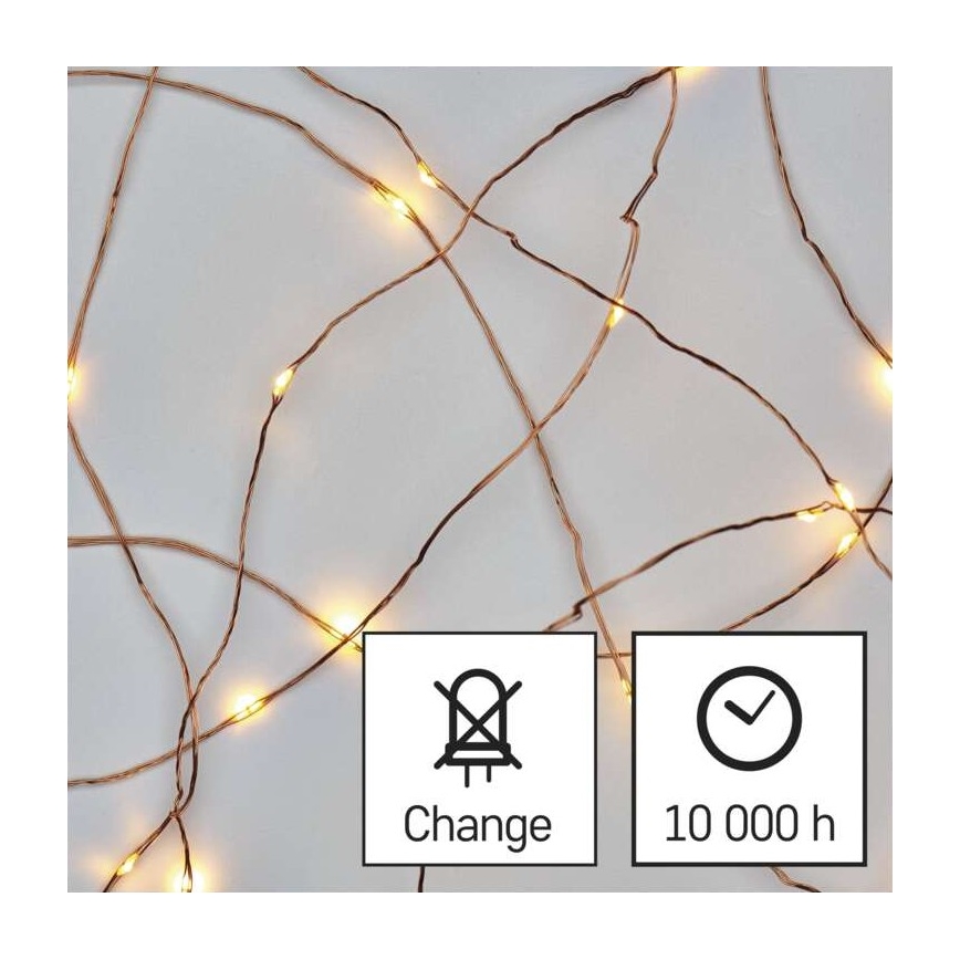 LED Kalėdinė lauko girlianda 40xLED/9m IP44 šiltai balta