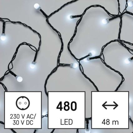 LED Kalėdinė lauko girlianda 480xLED/53m IP44 šaltai balta