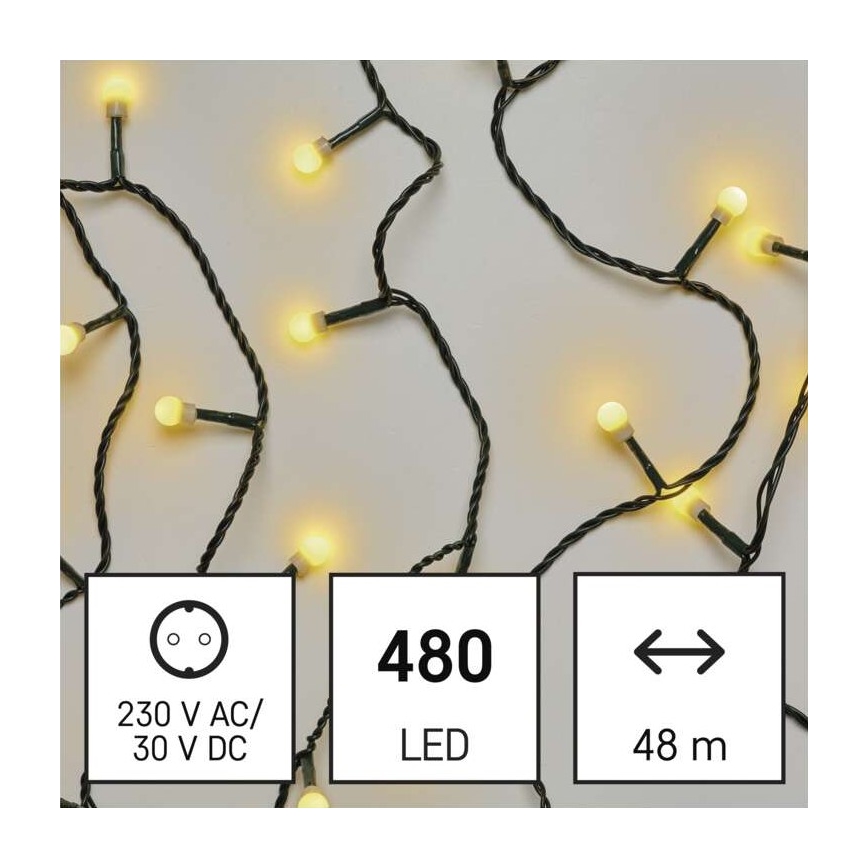 LED Kalėdinė lauko girlianda 480xLED/53m IP44 šiltai balta