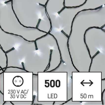 LED Kalėdinė lauko girlianda 500xLED/55m IP44 šaltai balta