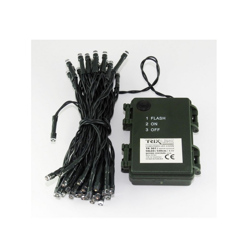 LED Kalėdinė lauko girlianda 50xLED/2 funkcijos 5,4m IP44 daugiaspalvė