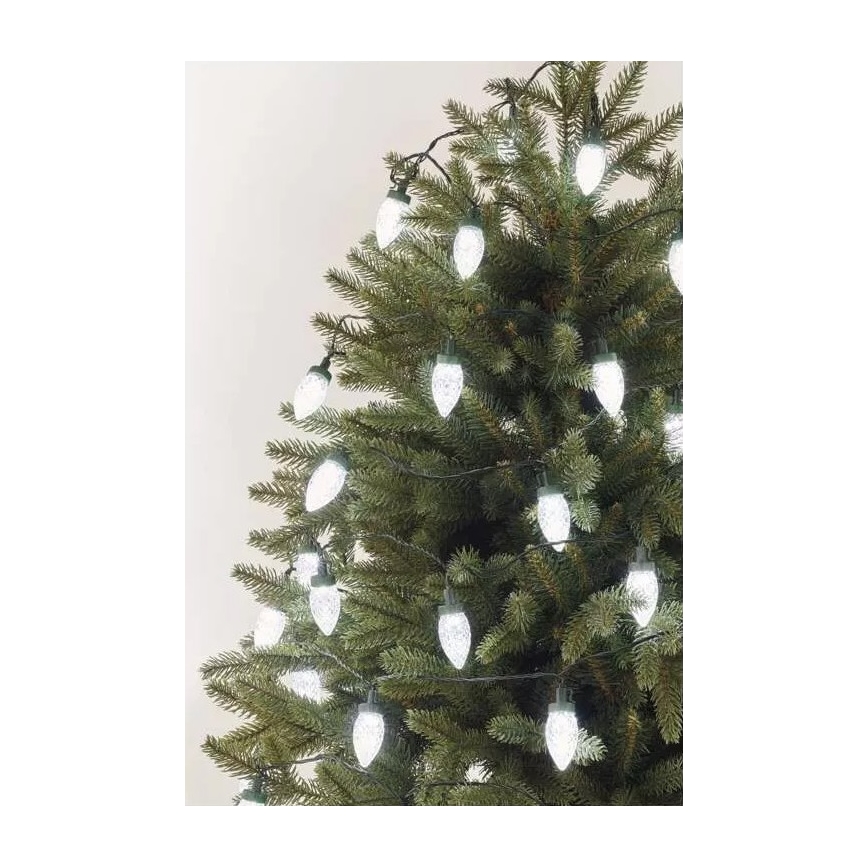 LED Kalėdinė lauko girlianda 50xLED/8 funkcijos 14,8 m IP44 šaltai balta