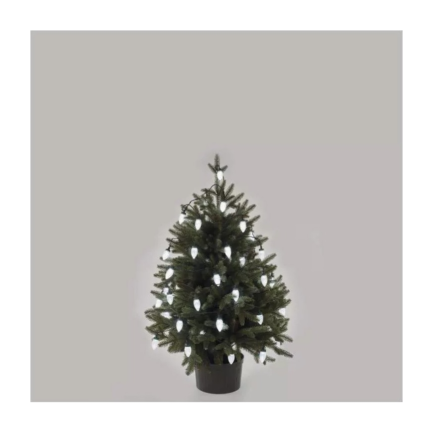 LED Kalėdinė lauko girlianda 50xLED/8 funkcijos 14,8 m IP44 šaltai balta