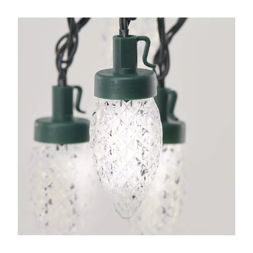 LED Kalėdinė lauko girlianda 50xLED/8 funkcijos 14,8 m IP44 šaltai balta