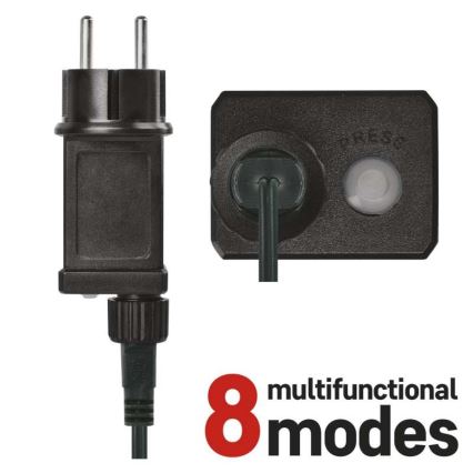 LED Kalėdinė lauko girlianda 50xLED/8 režimai 14,8m IP44 daugiaspalvė