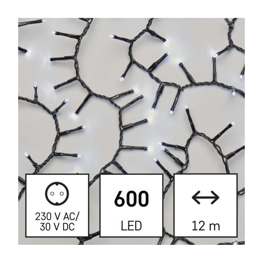 LED Kalėdinė lauko girlianda 600xLED/17m IP44 šaltai balta