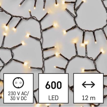 LED Kalėdinė lauko girlianda 600xLED/17m IP44 šiltai balta