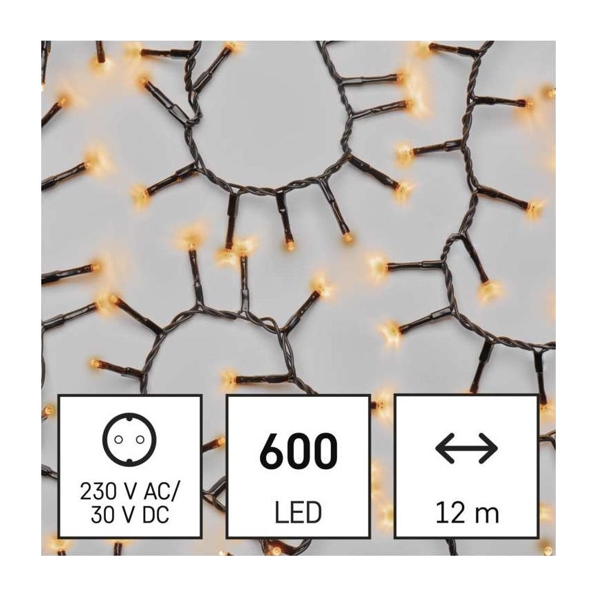 LED Kalėdinė lauko girlianda 600xLED/17m IP44 vintažinė